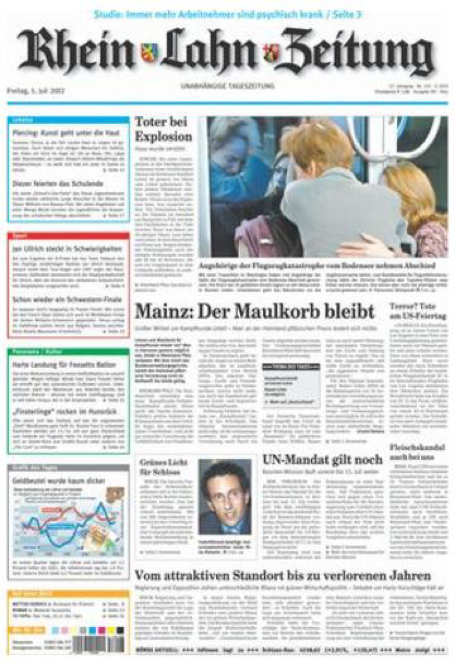Rhein-Lahn-Zeitung Diez (Archiv) vom Freitag, 05.07.2002