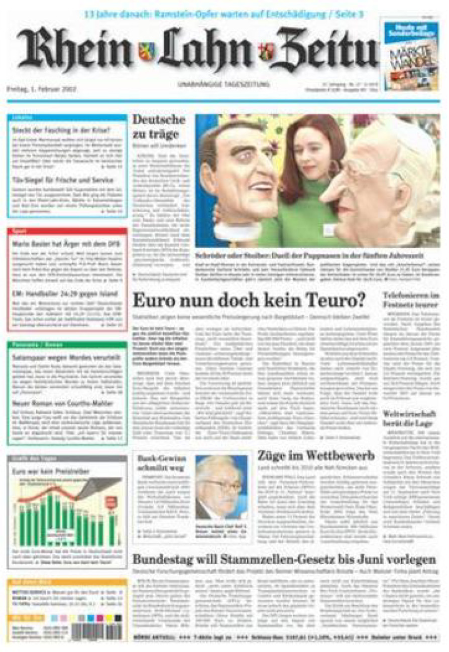 Rhein-Lahn-Zeitung Diez (Archiv) vom Freitag, 01.02.2002