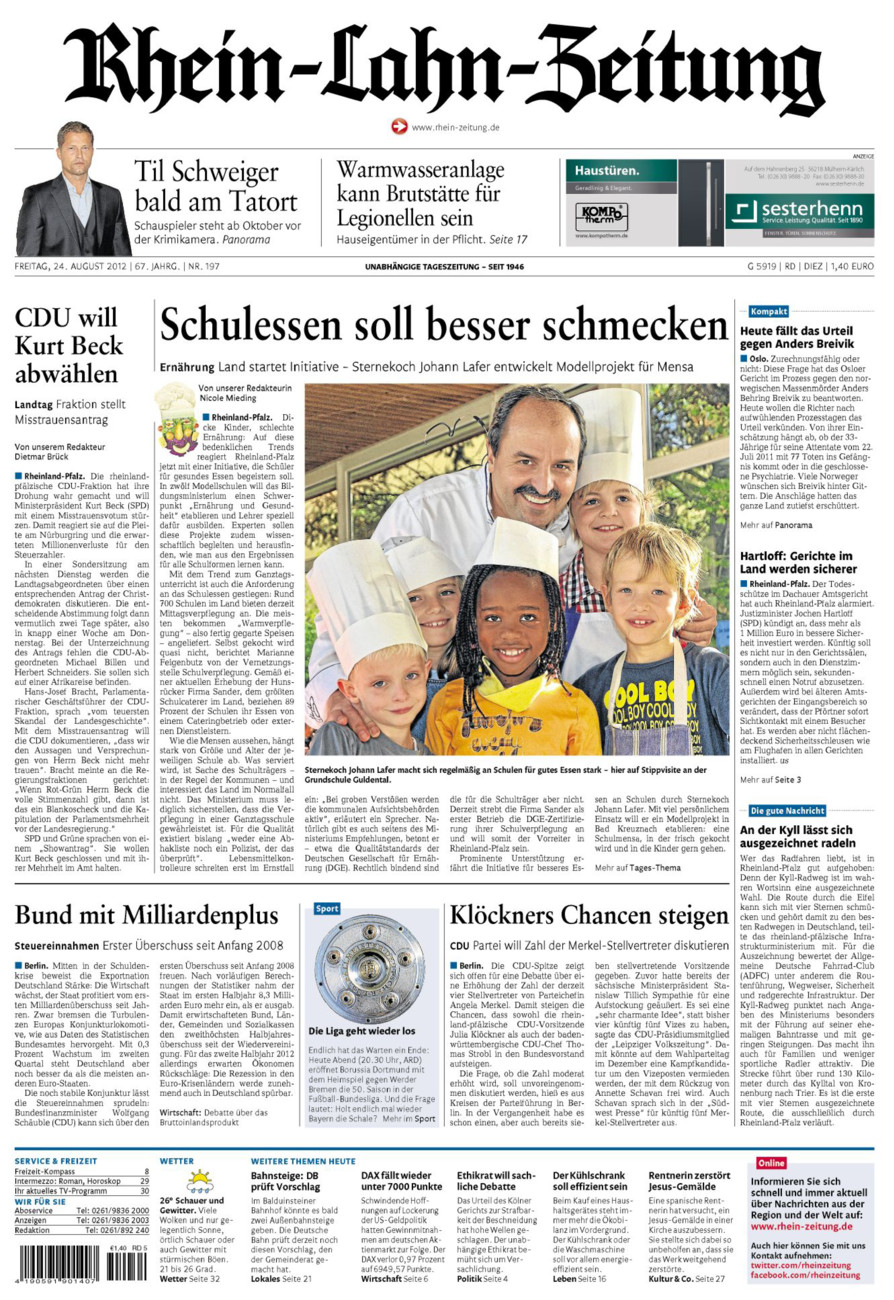 Rhein-Lahn-Zeitung Diez (Archiv) vom Freitag, 24.08.2012