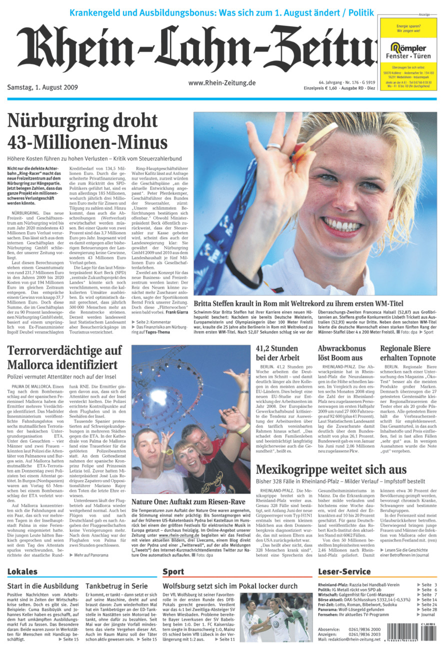 Rhein-Lahn-Zeitung Diez (Archiv) vom Samstag, 01.08.2009