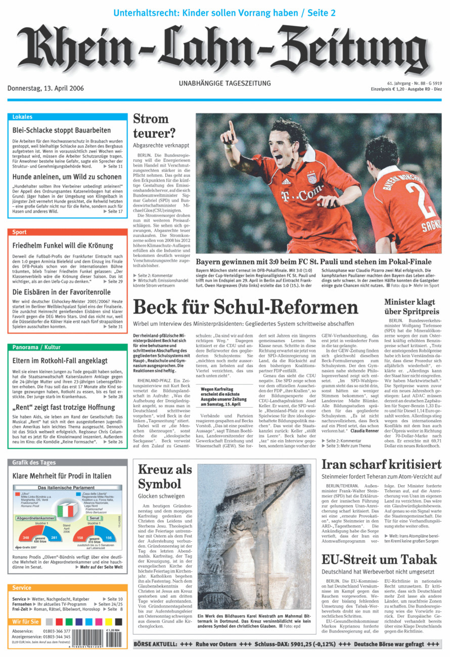 Rhein-Lahn-Zeitung Diez (Archiv) vom Donnerstag, 13.04.2006