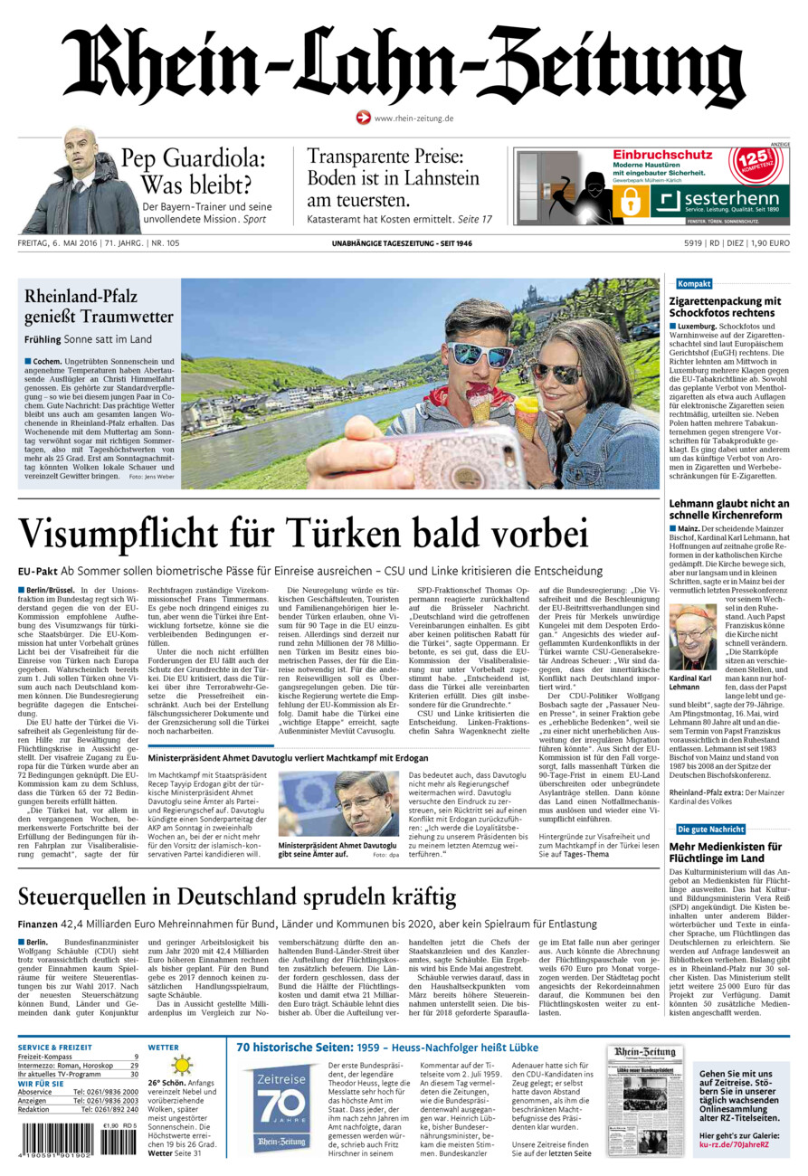 Rhein-Lahn-Zeitung Diez (Archiv) vom Freitag, 06.05.2016