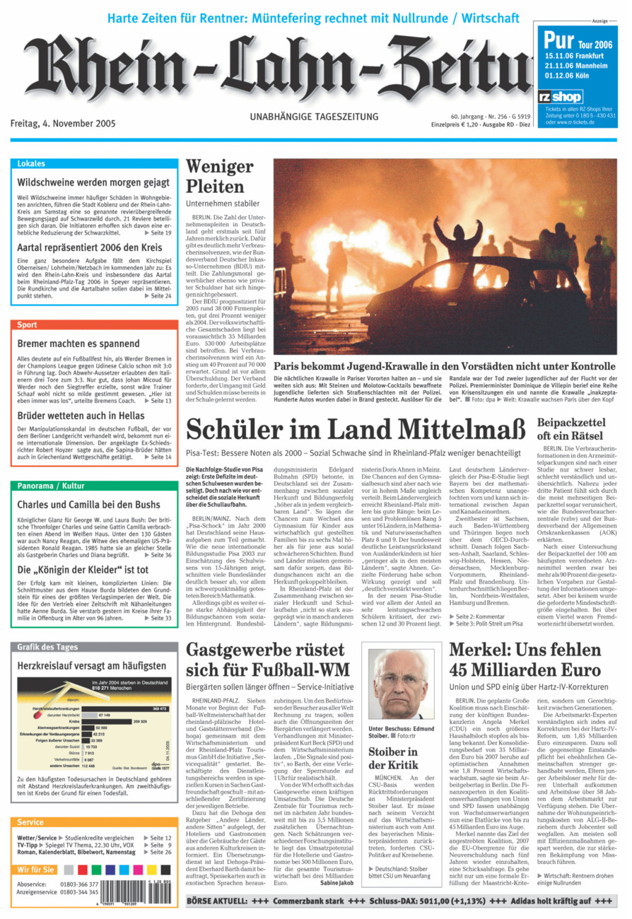 Rhein-Lahn-Zeitung Diez (Archiv) vom Freitag, 04.11.2005