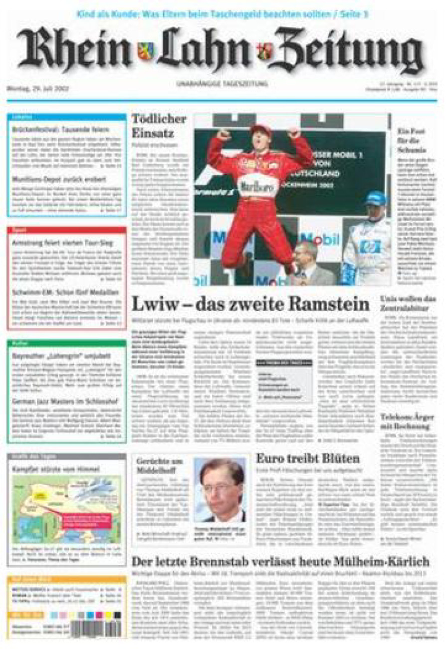 Rhein-Lahn-Zeitung Diez (Archiv) vom Montag, 29.07.2002