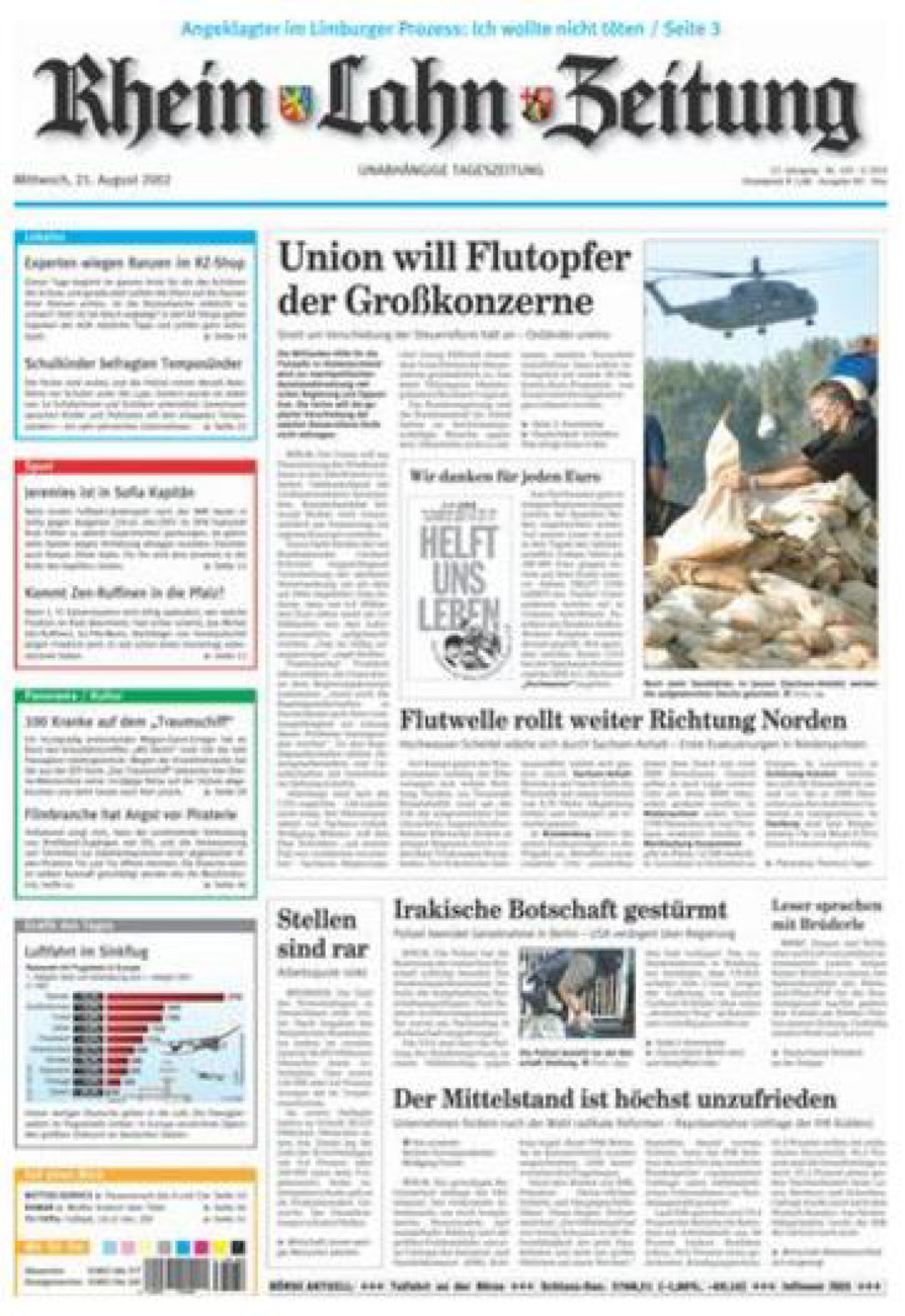 Rhein-Lahn-Zeitung Diez (Archiv) vom Mittwoch, 21.08.2002