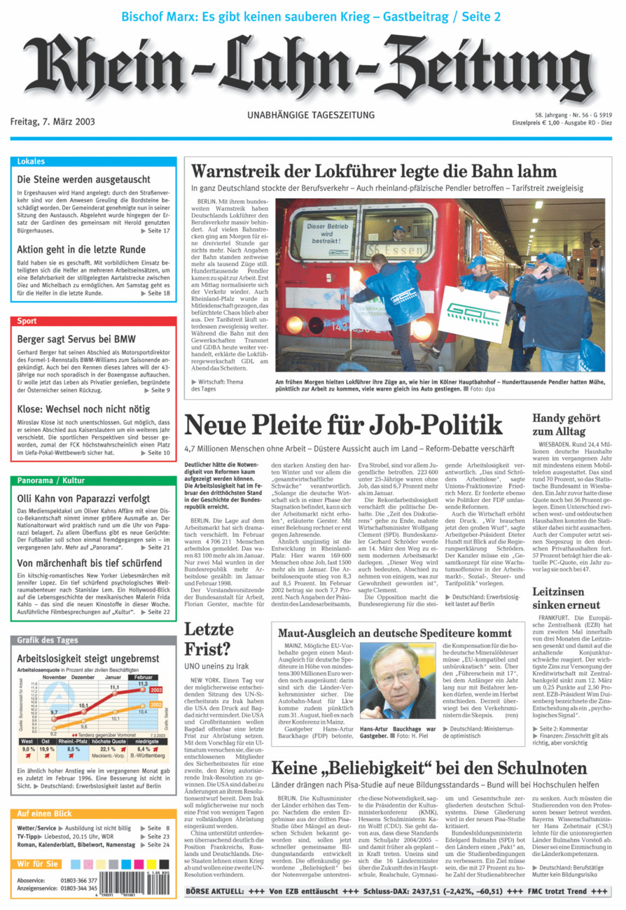 Rhein-Lahn-Zeitung Diez (Archiv) vom Freitag, 07.03.2003