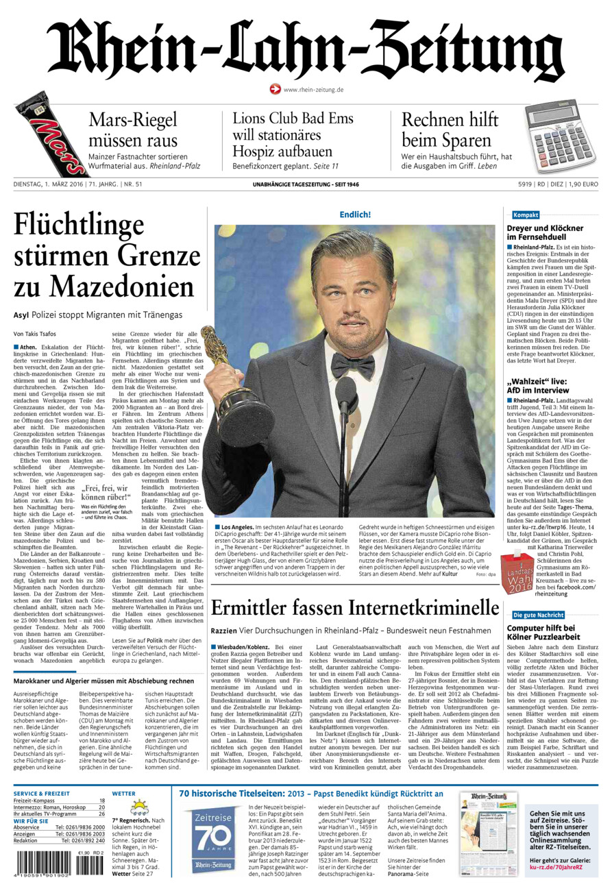 Rhein-Lahn-Zeitung Diez (Archiv) vom Dienstag, 01.03.2016