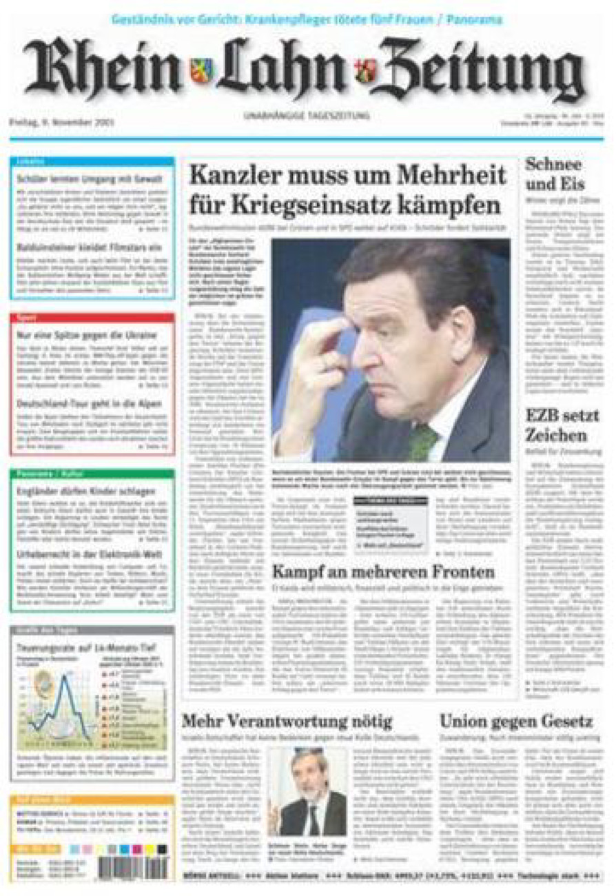 Rhein-Lahn-Zeitung Diez (Archiv) vom Freitag, 09.11.2001