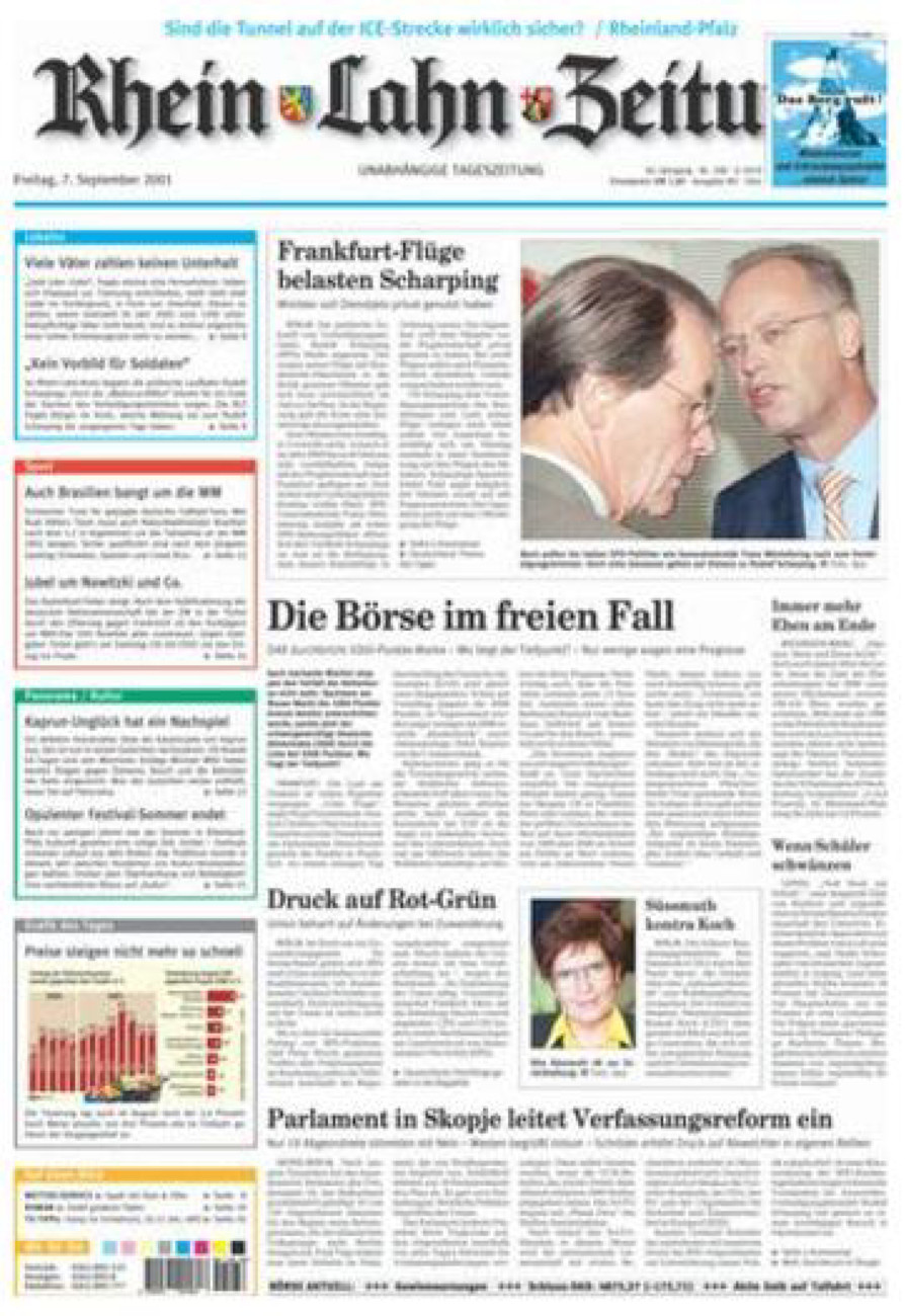 Rhein-Lahn-Zeitung Diez (Archiv) vom Freitag, 07.09.2001