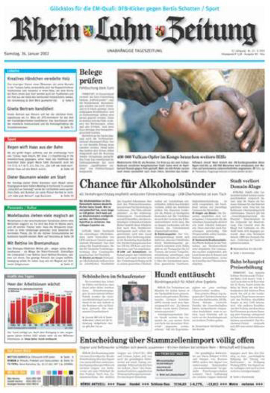 Rhein-Lahn-Zeitung Diez (Archiv) vom Samstag, 26.01.2002