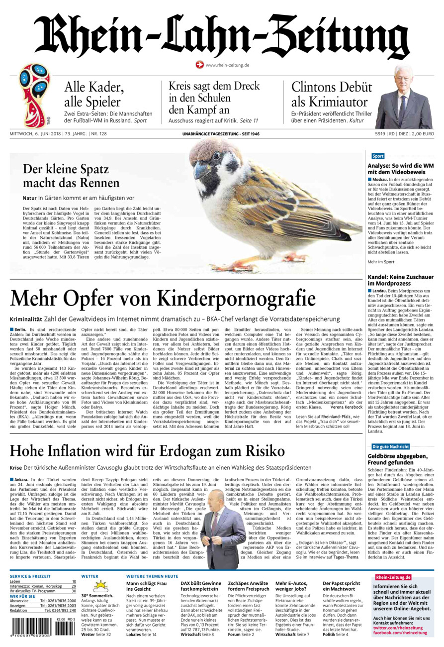 Rhein-Lahn-Zeitung Diez (Archiv) vom Mittwoch, 06.06.2018