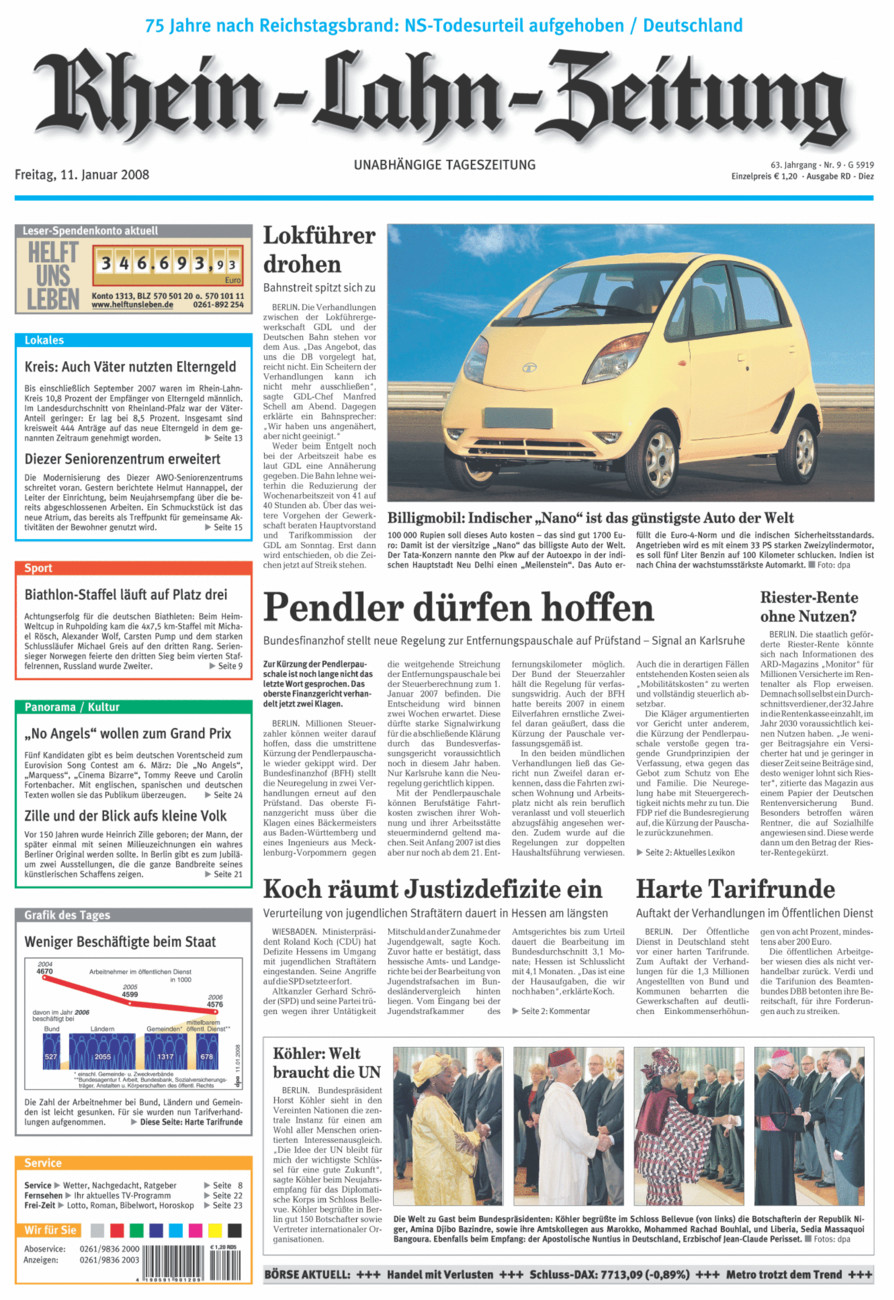 Rhein-Lahn-Zeitung Diez (Archiv) vom Freitag, 11.01.2008