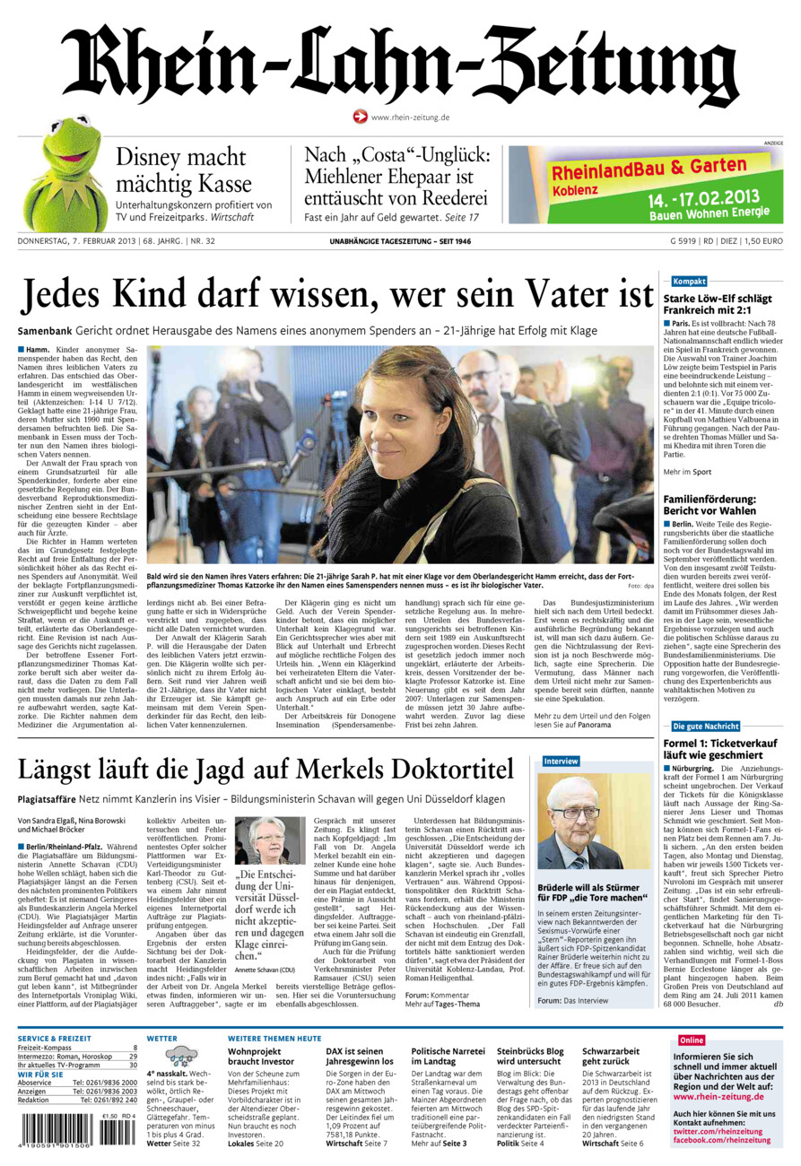 Rhein-Lahn-Zeitung Diez (Archiv) vom Donnerstag, 07.02.2013