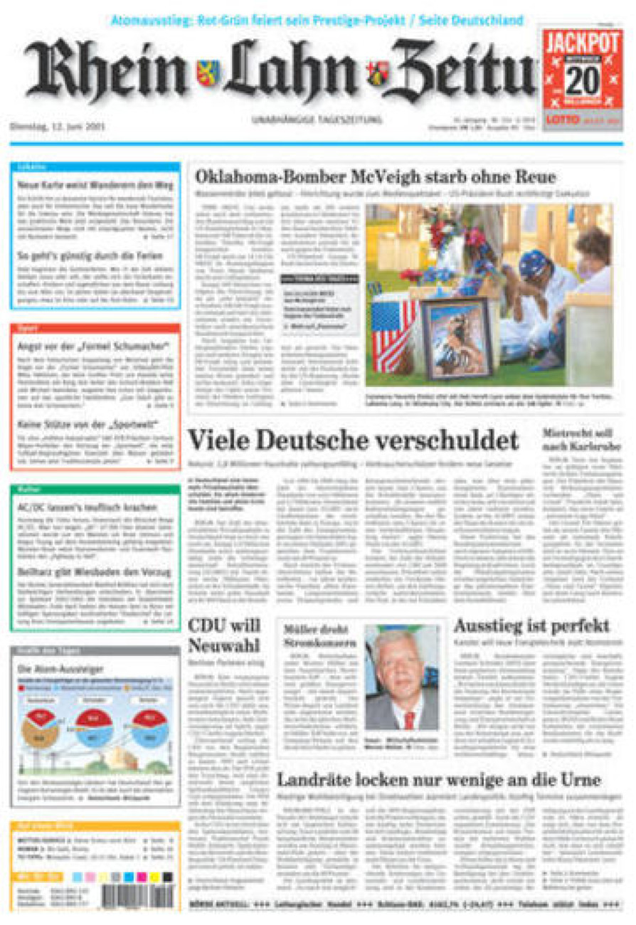 Rhein-Lahn-Zeitung Diez (Archiv) vom Dienstag, 12.06.2001