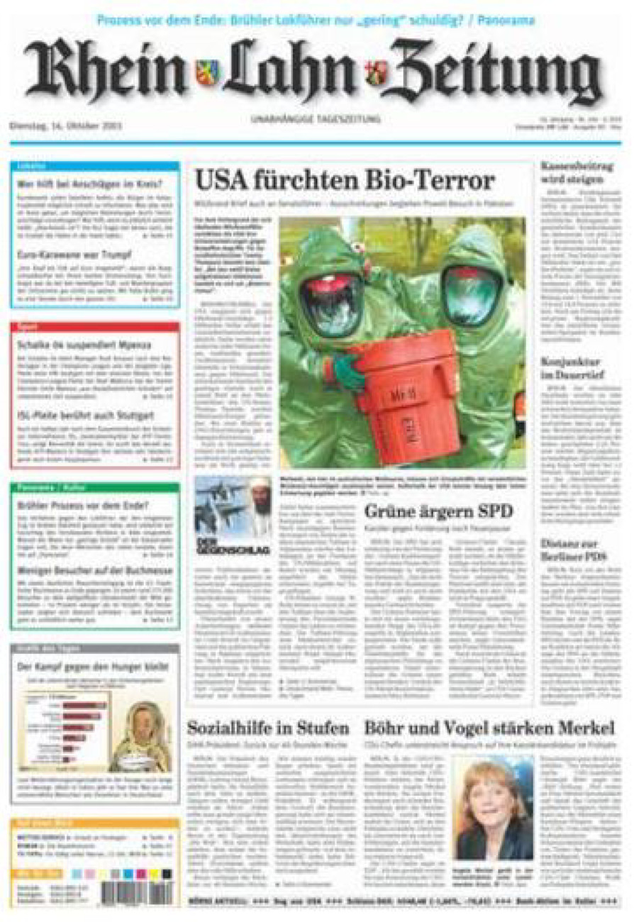Rhein-Lahn-Zeitung Diez (Archiv) vom Dienstag, 16.10.2001