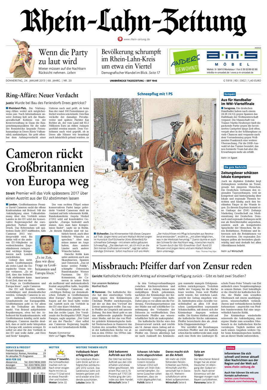 Rhein-Lahn-Zeitung Diez (Archiv) vom Donnerstag, 24.01.2013