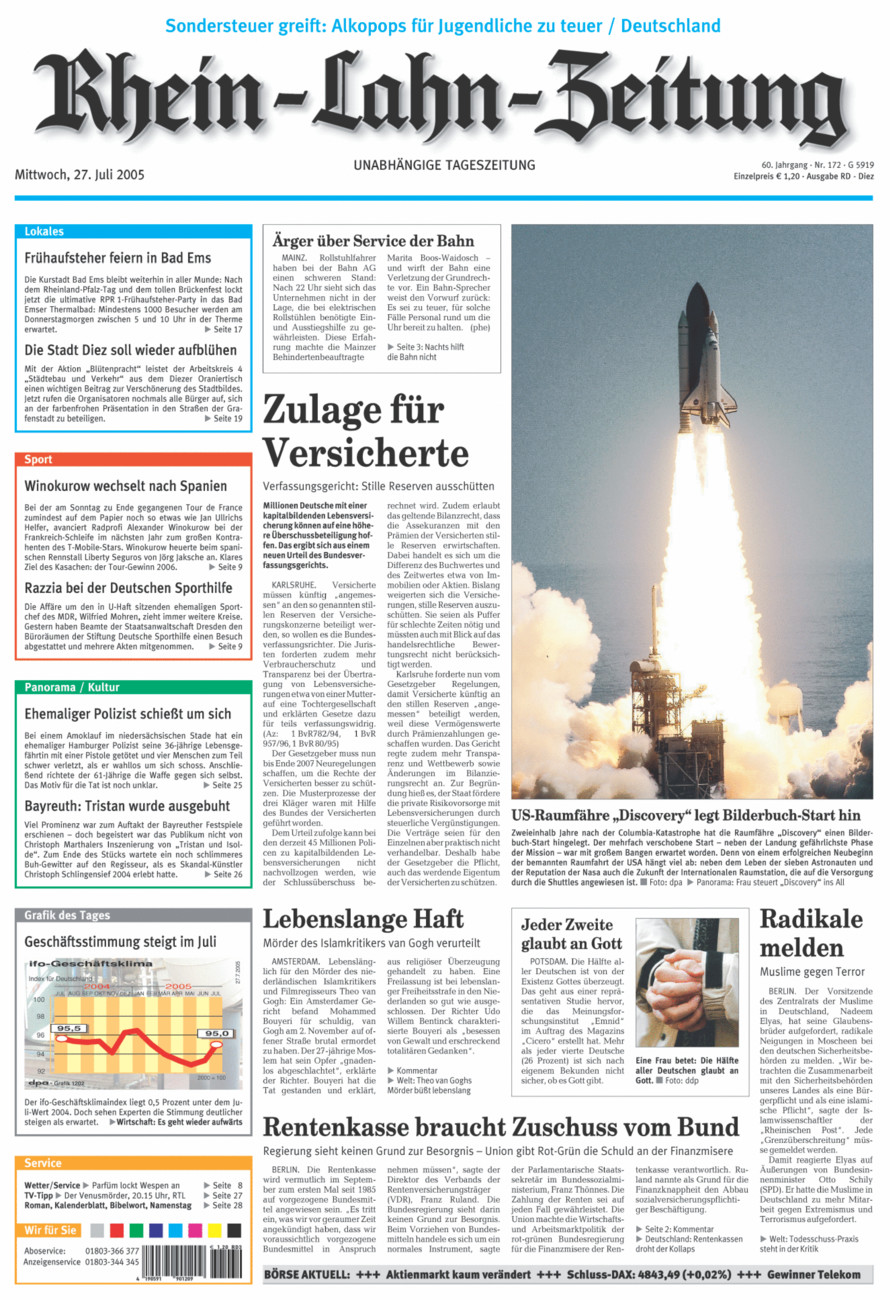 Rhein-Lahn-Zeitung Diez (Archiv) vom Mittwoch, 27.07.2005
