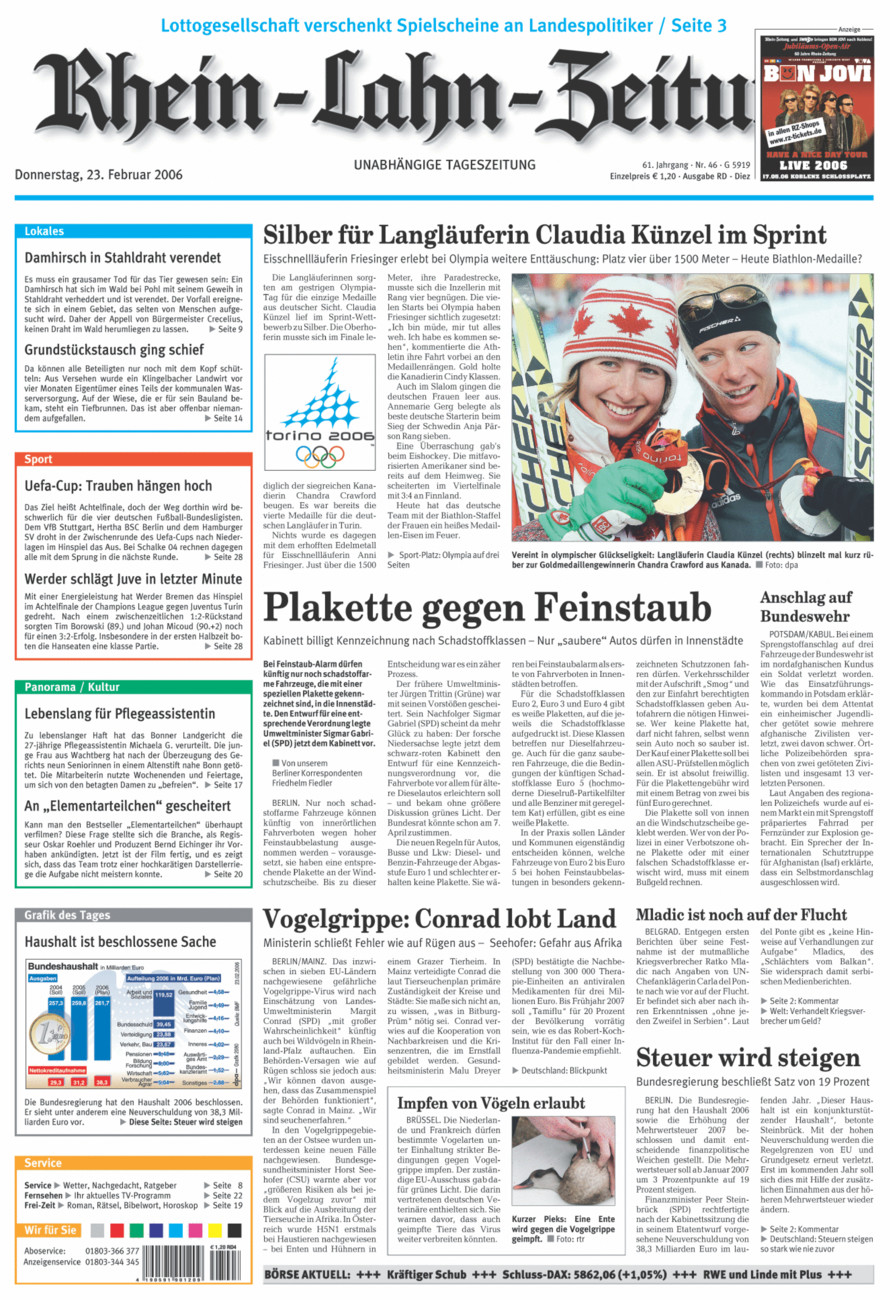 Rhein-Lahn-Zeitung Diez (Archiv) vom Donnerstag, 23.02.2006