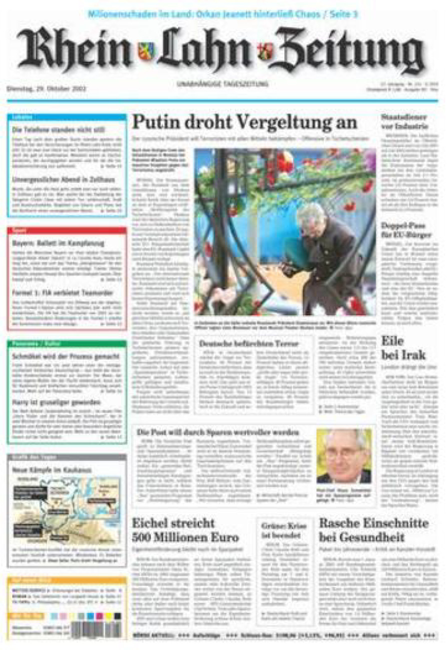 Rhein-Lahn-Zeitung Diez (Archiv) vom Dienstag, 29.10.2002