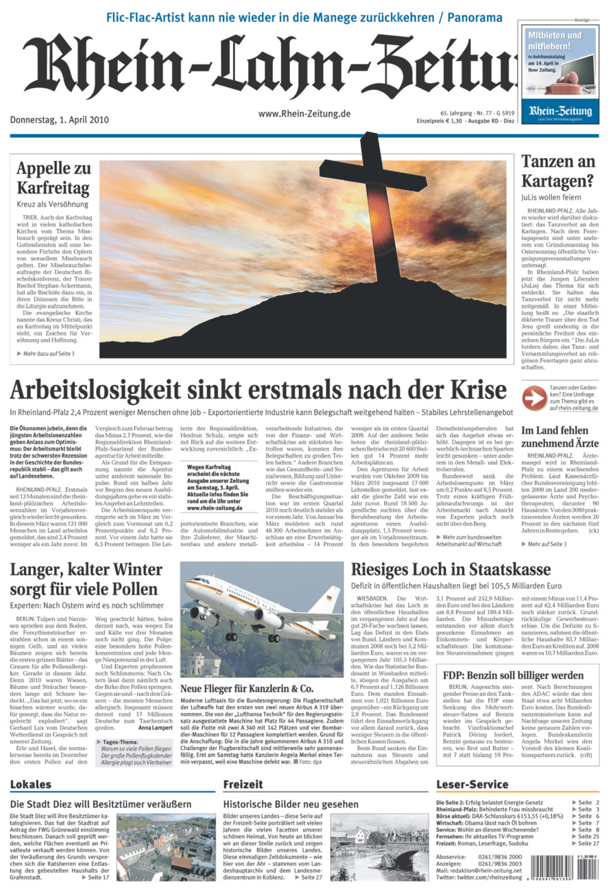 Rhein-Lahn-Zeitung Diez (Archiv) vom Donnerstag, 01.04.2010