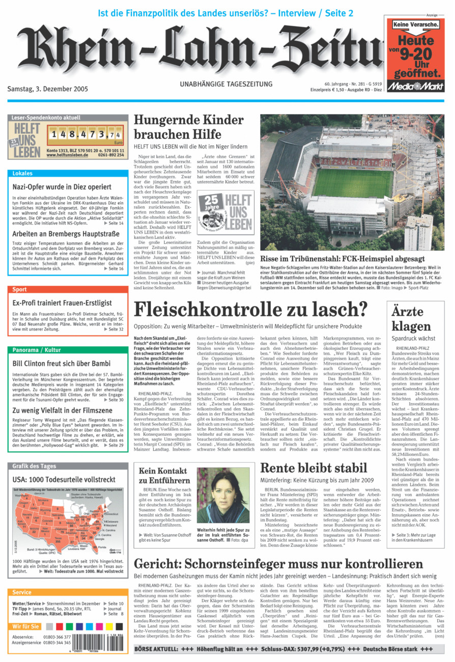 Rhein-Lahn-Zeitung Diez (Archiv) vom Samstag, 03.12.2005