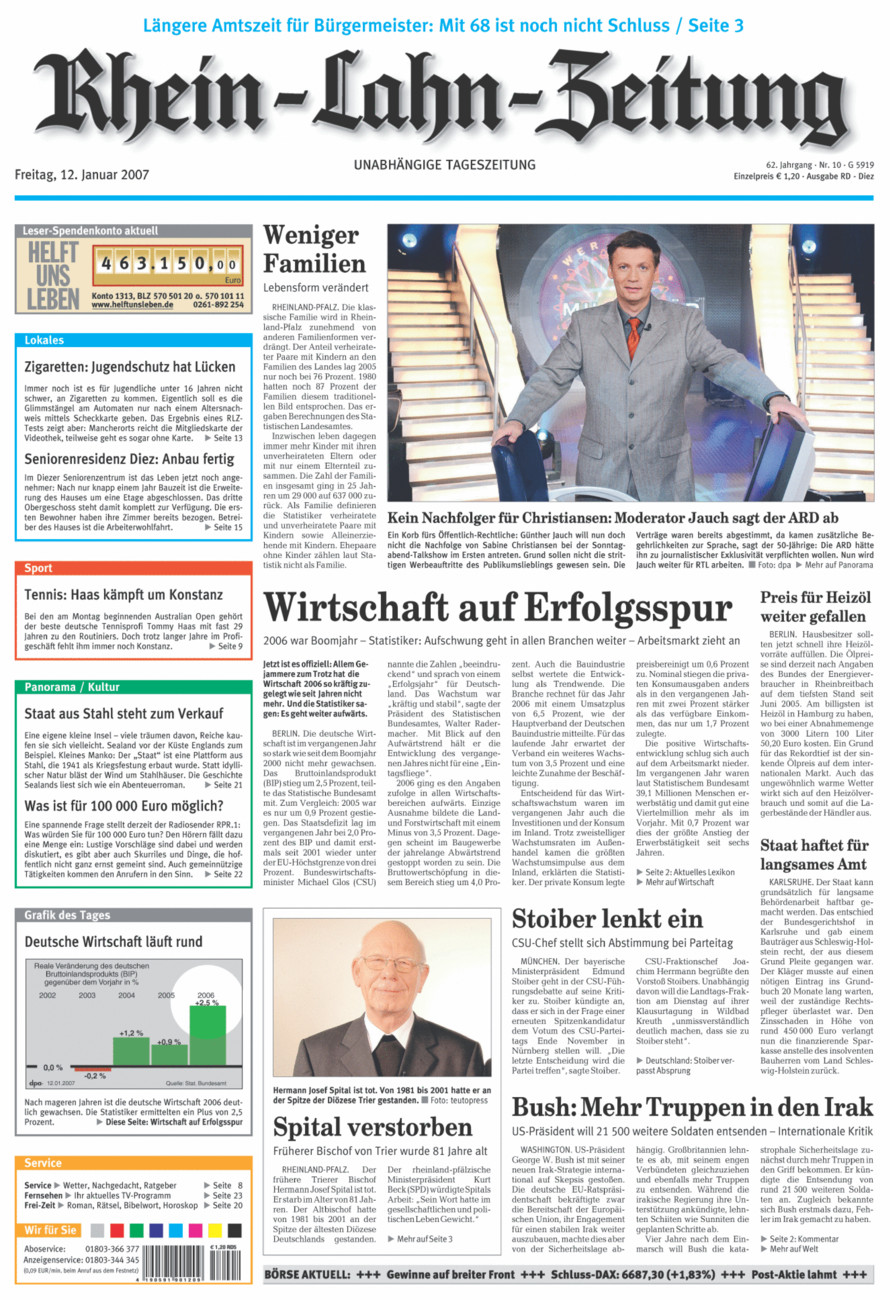 Rhein-Lahn-Zeitung Diez (Archiv) vom Freitag, 12.01.2007