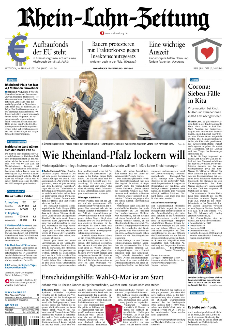 Rhein-Lahn-Zeitung Diez (Archiv) vom Mittwoch, 10.02.2021