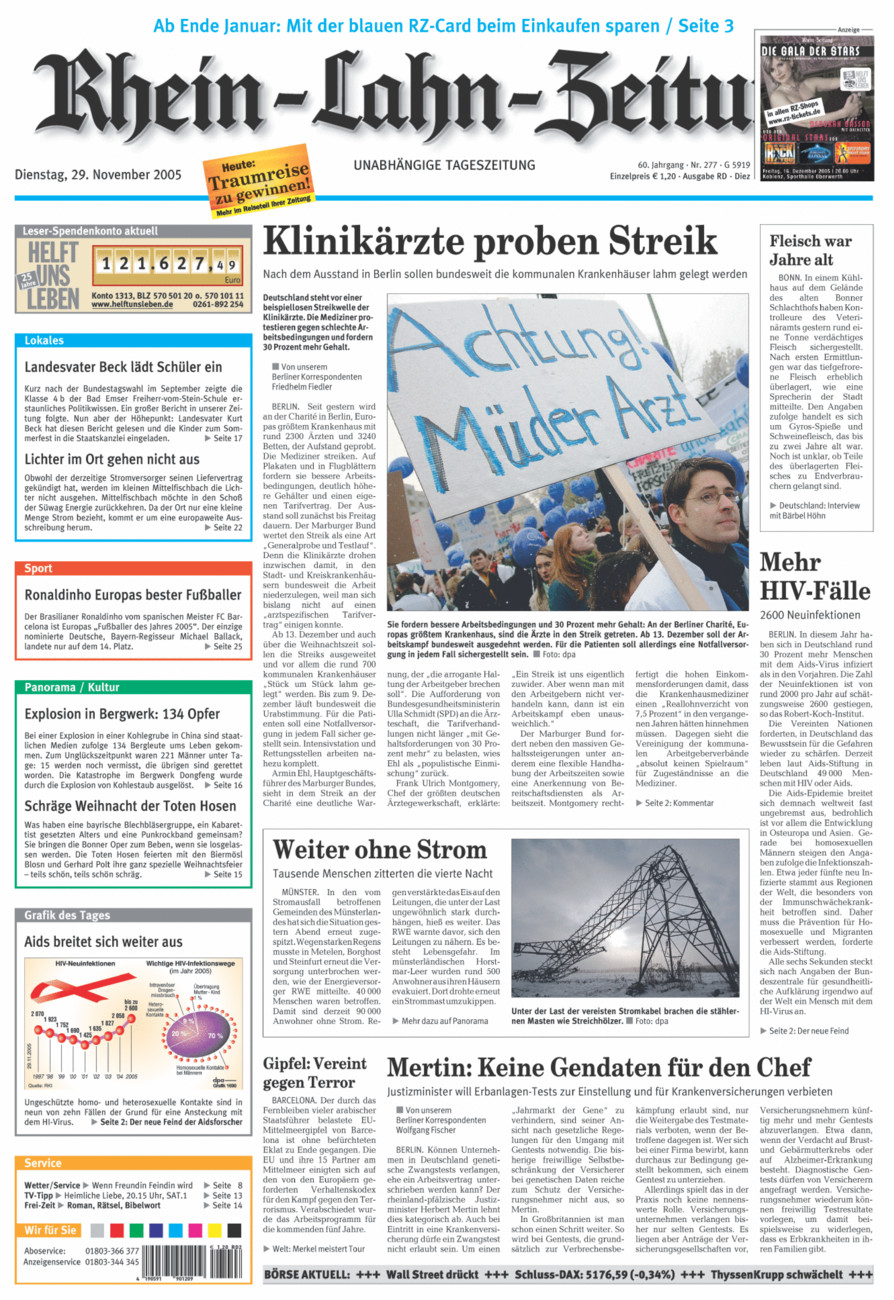 Rhein-Lahn-Zeitung Diez (Archiv) vom Dienstag, 29.11.2005