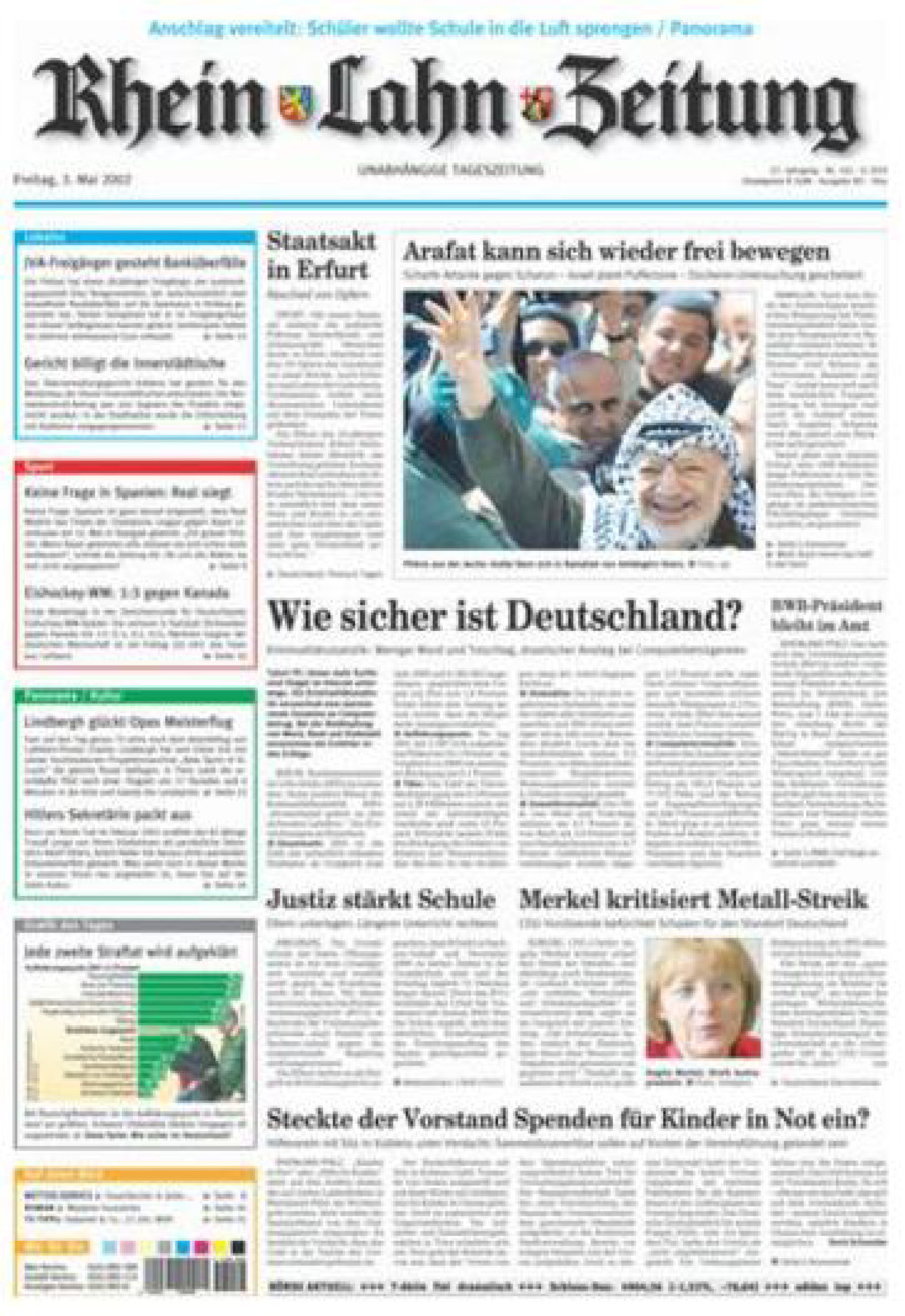 Rhein-Lahn-Zeitung Diez (Archiv) vom Freitag, 03.05.2002