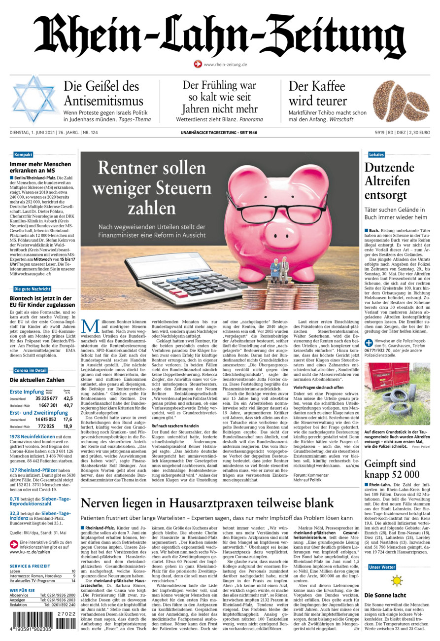 Rhein-Lahn-Zeitung Diez (Archiv) vom Dienstag, 01.06.2021
