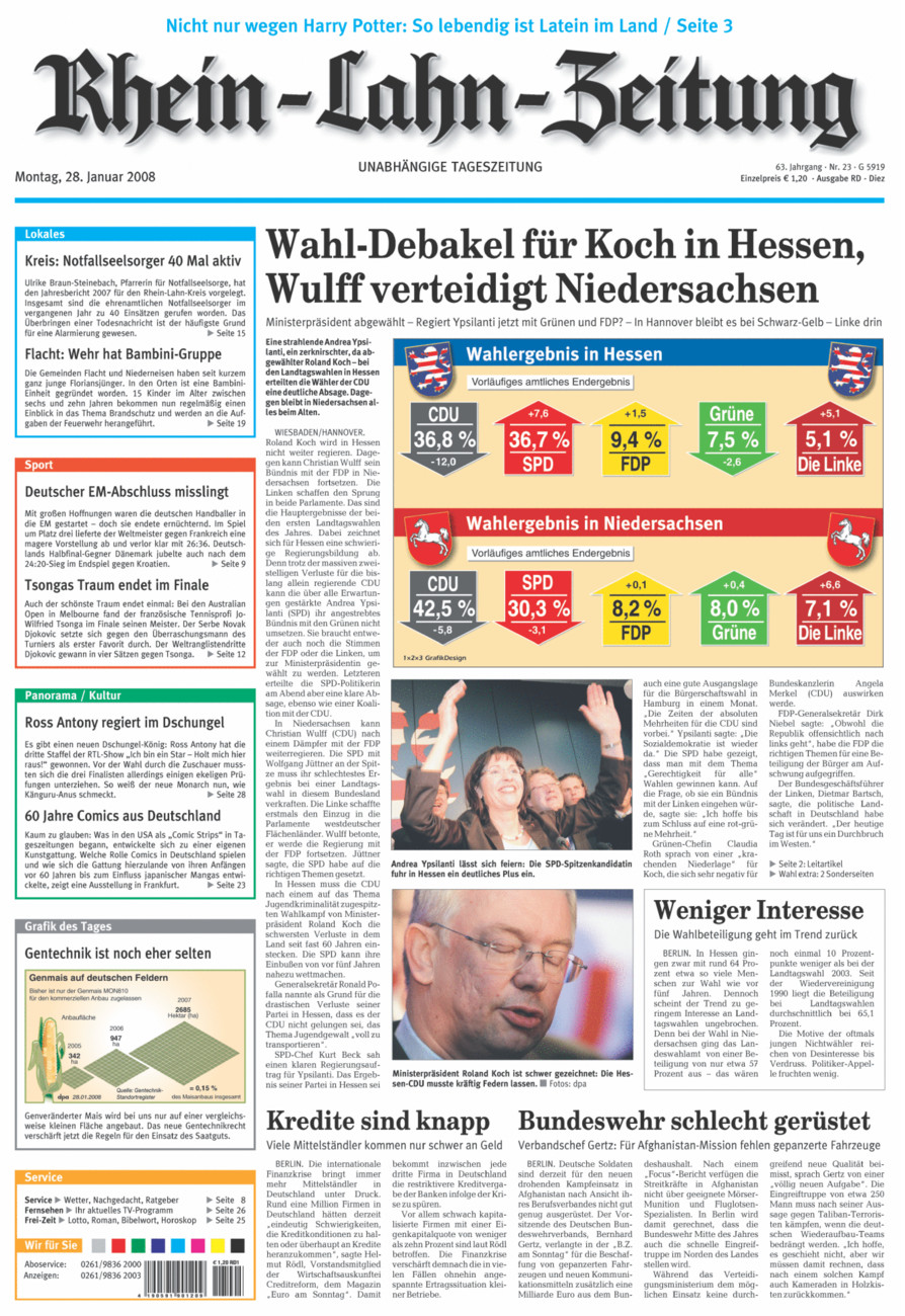 Rhein-Lahn-Zeitung Diez (Archiv) vom Montag, 28.01.2008
