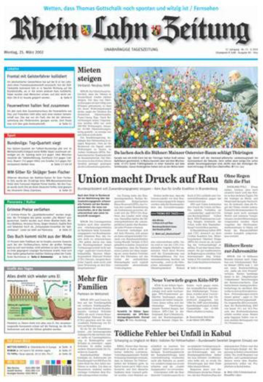 Rhein-Lahn-Zeitung Diez (Archiv) vom Montag, 25.03.2002