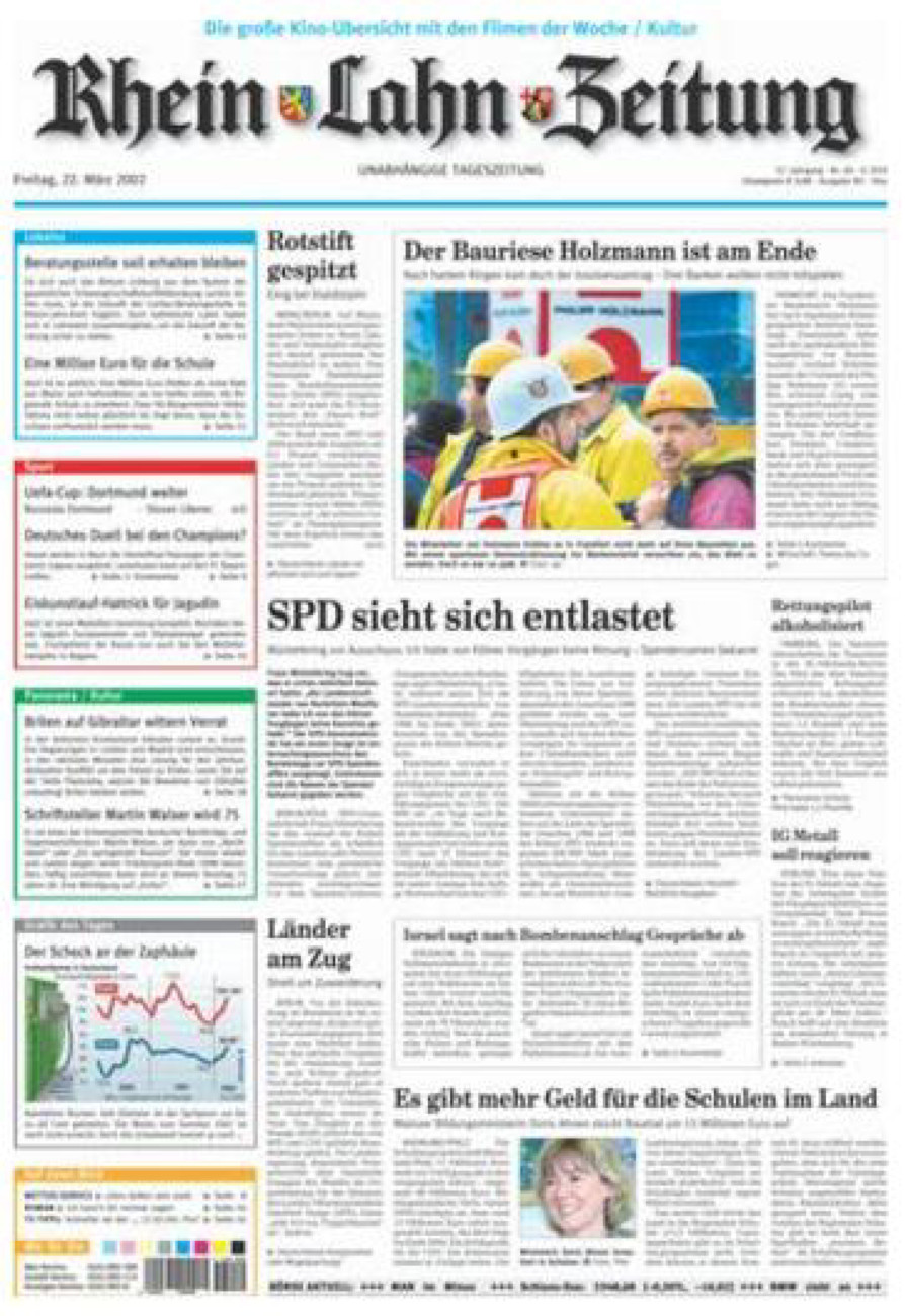 Rhein-Lahn-Zeitung Diez (Archiv) vom Freitag, 22.03.2002