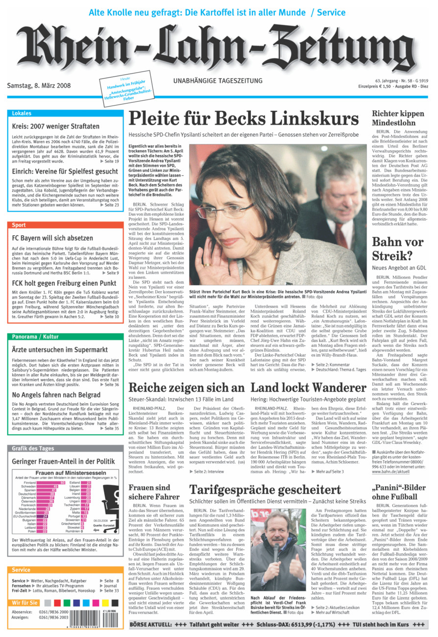 Rhein-Lahn-Zeitung Diez (Archiv) vom Samstag, 08.03.2008