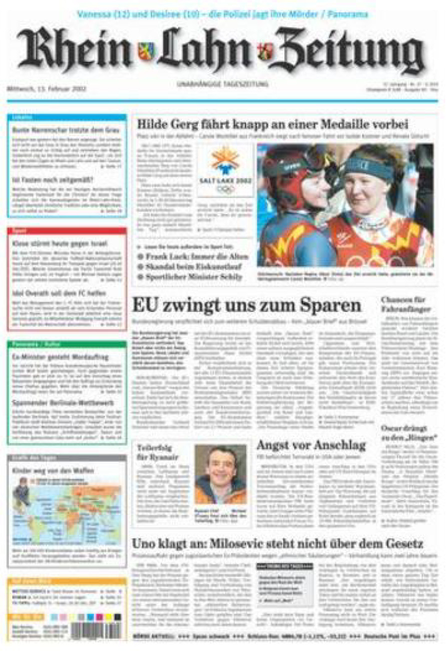 Rhein-Lahn-Zeitung Diez (Archiv) vom Mittwoch, 13.02.2002