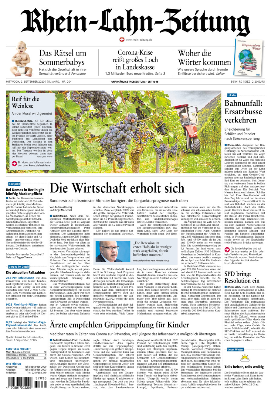 Rhein-Lahn-Zeitung Diez (Archiv) vom Mittwoch, 02.09.2020
