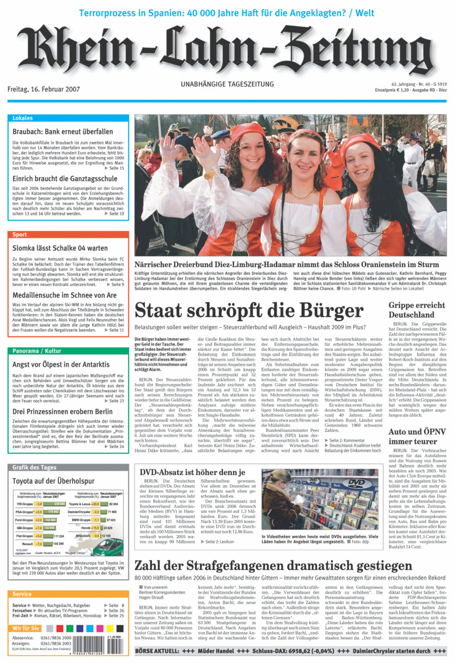 Rhein-Lahn-Zeitung Diez (Archiv) vom Freitag, 16.02.2007