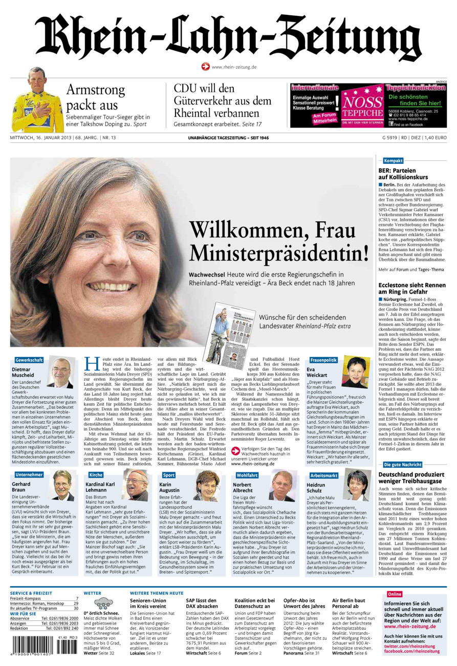 Rhein-Lahn-Zeitung Diez (Archiv) vom Mittwoch, 16.01.2013