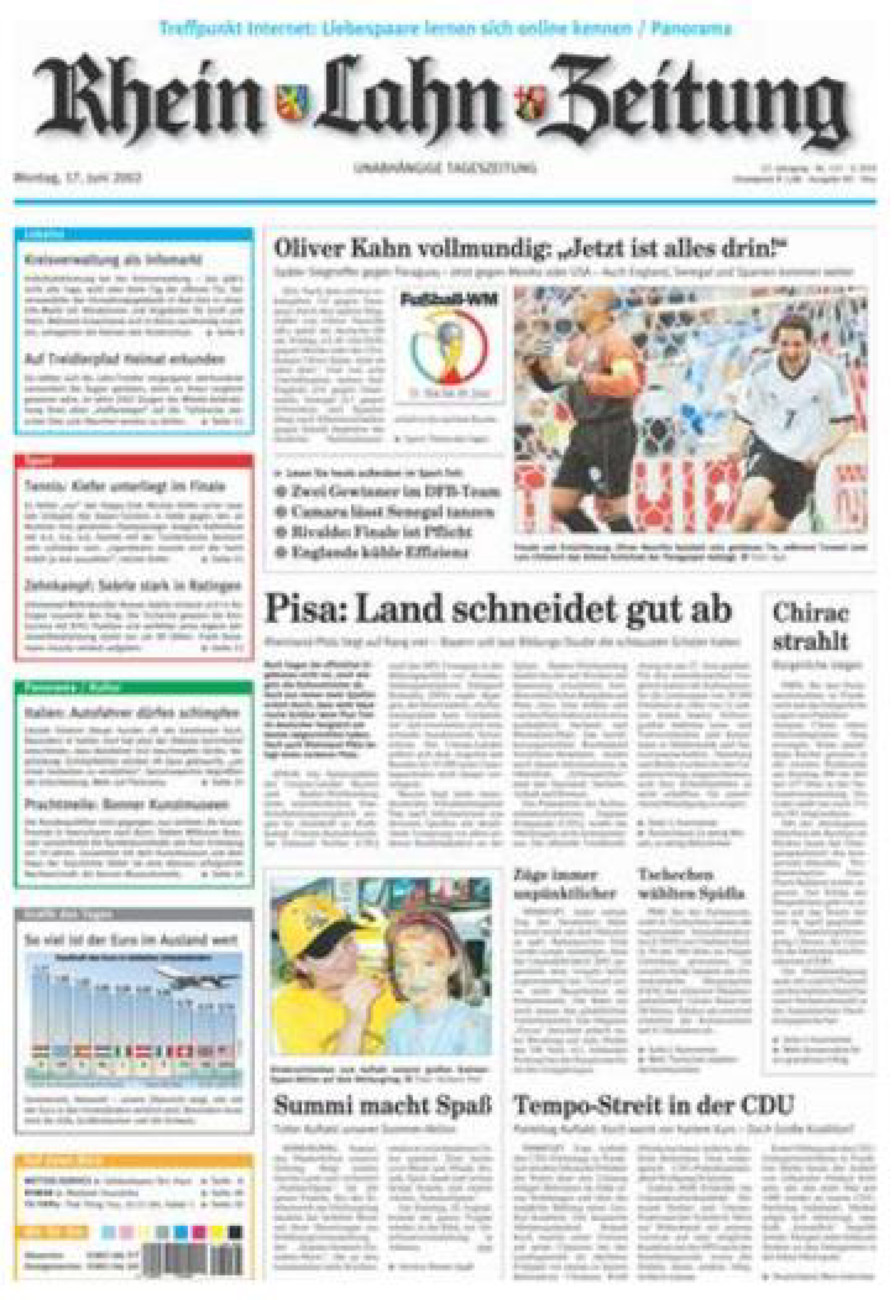 Rhein-Lahn-Zeitung Diez (Archiv) vom Montag, 17.06.2002