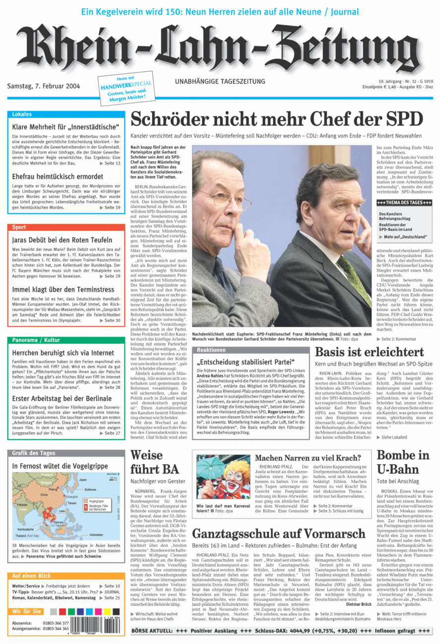 Rhein-Lahn-Zeitung Diez (Archiv) vom Samstag, 07.02.2004