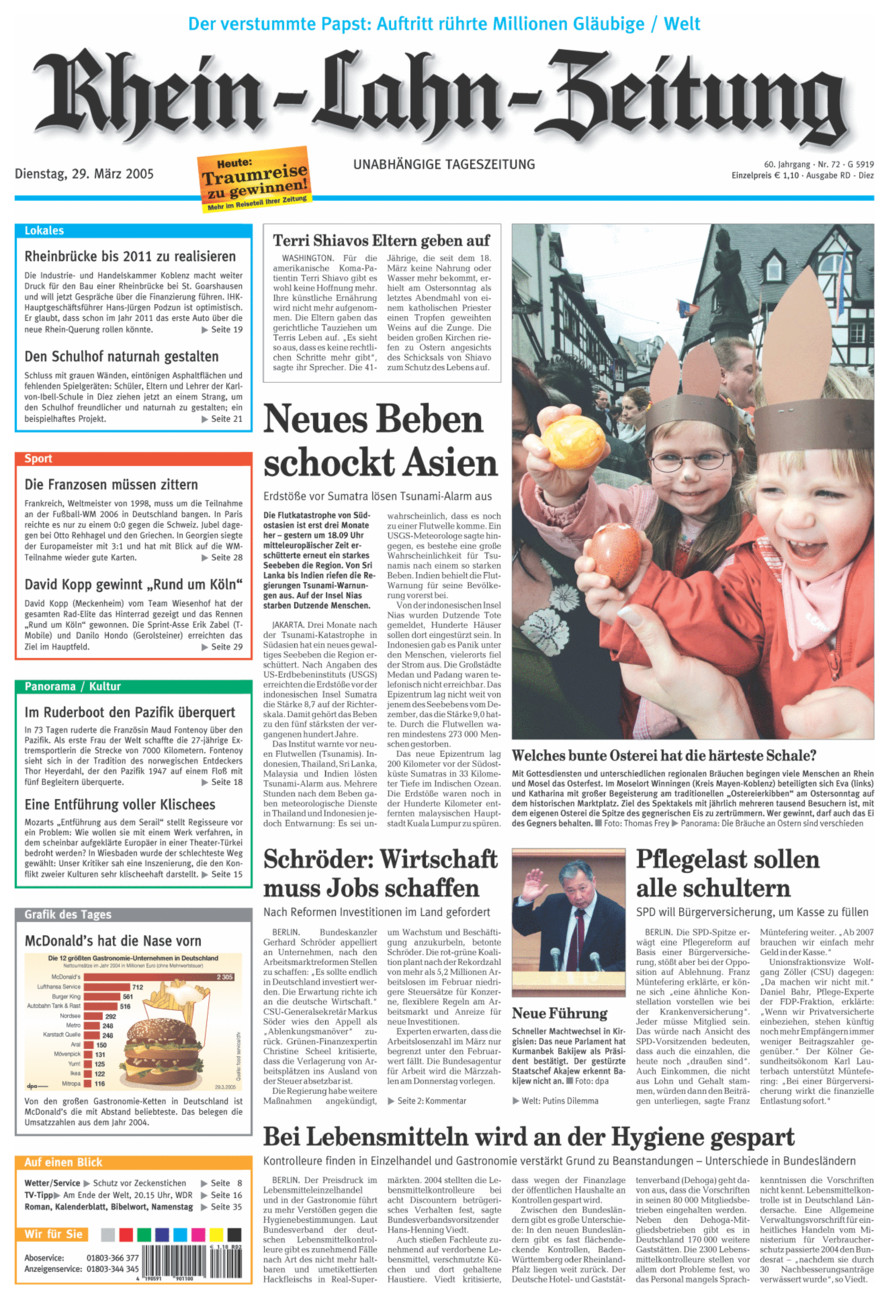 Rhein-Lahn-Zeitung Diez (Archiv) vom Dienstag, 29.03.2005