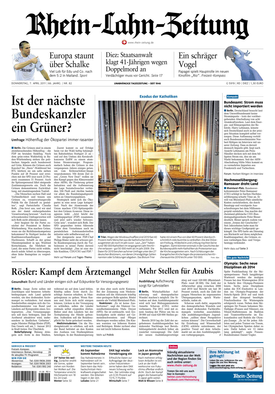 Rhein-Lahn-Zeitung Diez (Archiv) vom Donnerstag, 07.04.2011