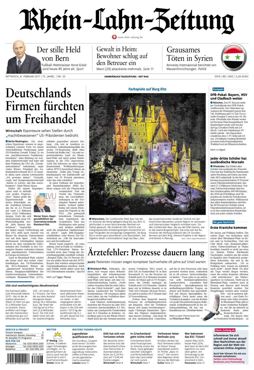 Rhein-Lahn-Zeitung Diez (Archiv) vom Mittwoch, 08.02.2017