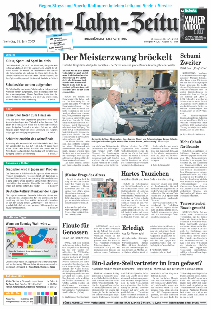 Rhein-Lahn-Zeitung Diez (Archiv) vom Samstag, 28.06.2003