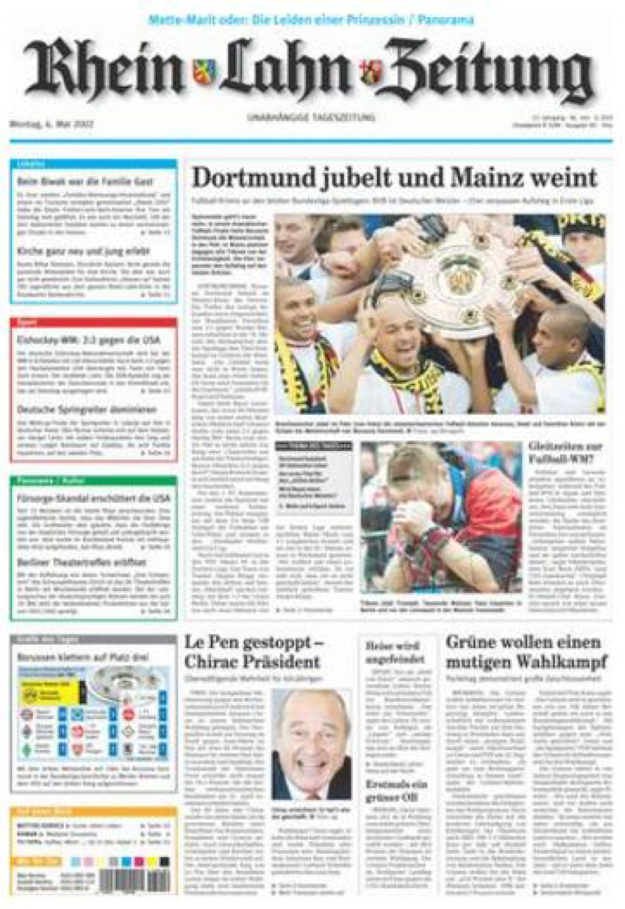 Rhein-Lahn-Zeitung Diez (Archiv) vom Montag, 06.05.2002