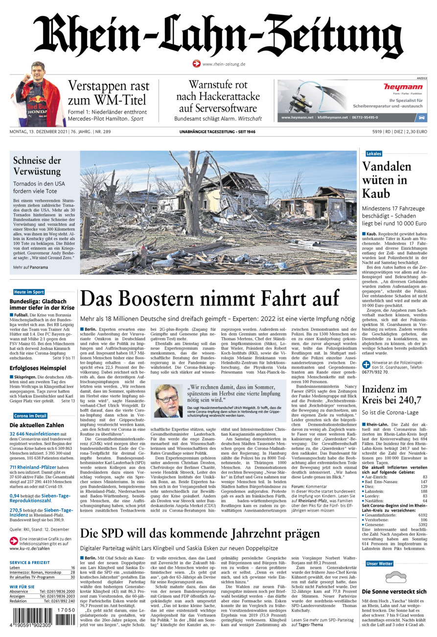 Rhein-Lahn-Zeitung Diez (Archiv) vom Montag, 13.12.2021