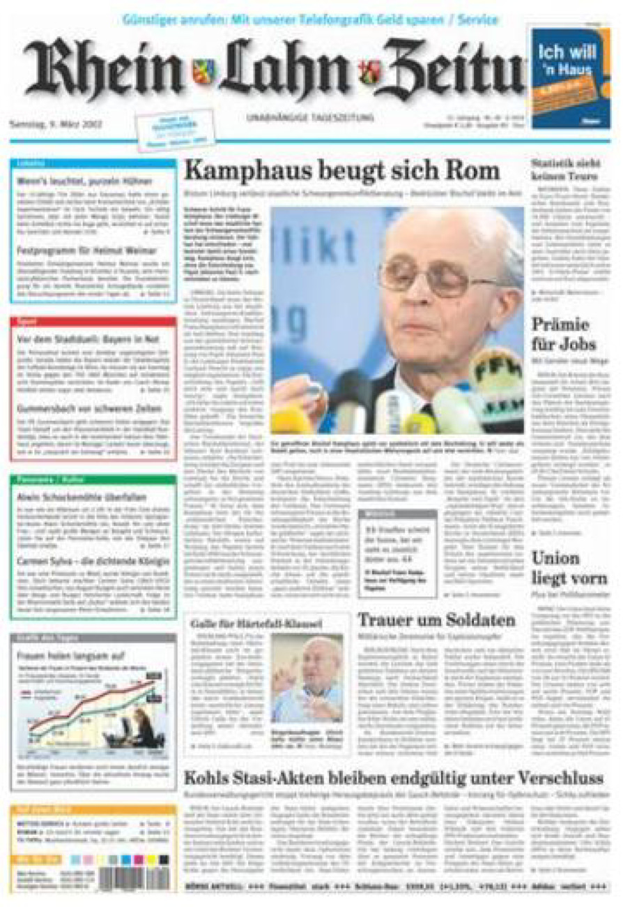 Rhein-Lahn-Zeitung Diez (Archiv) vom Samstag, 09.03.2002