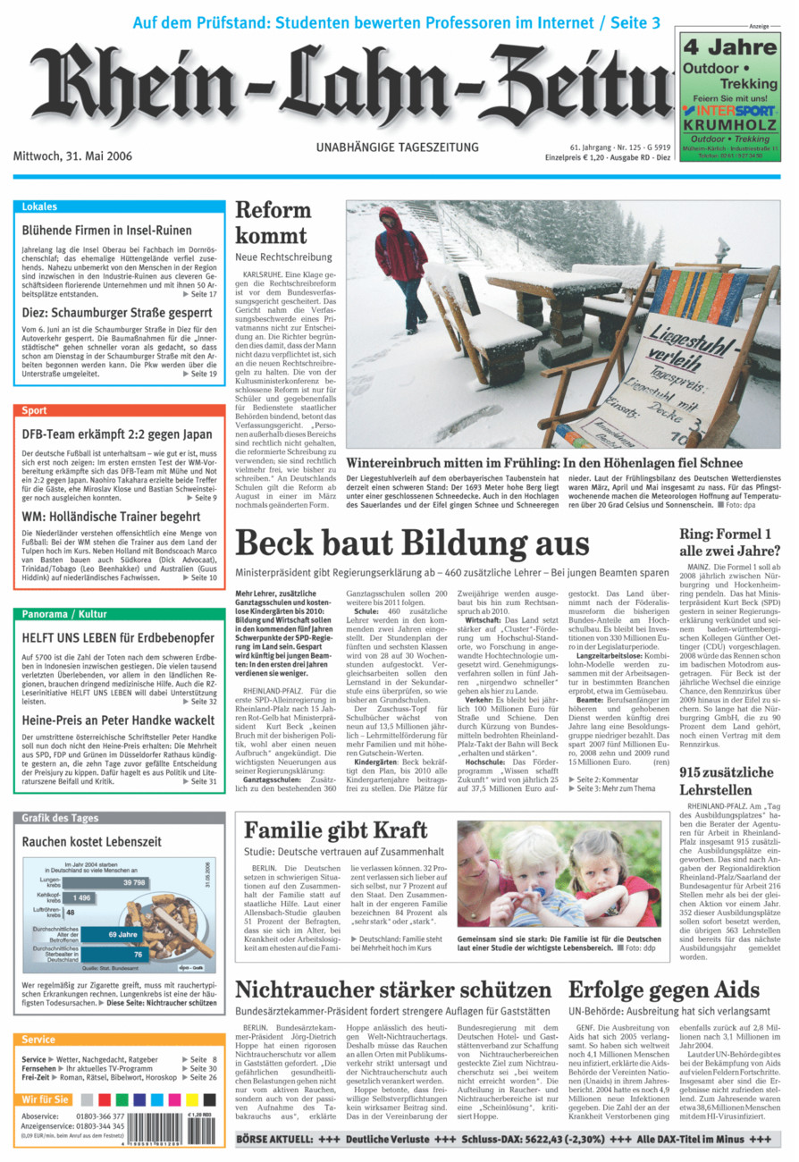 Rhein-Lahn-Zeitung Diez (Archiv) vom Mittwoch, 31.05.2006