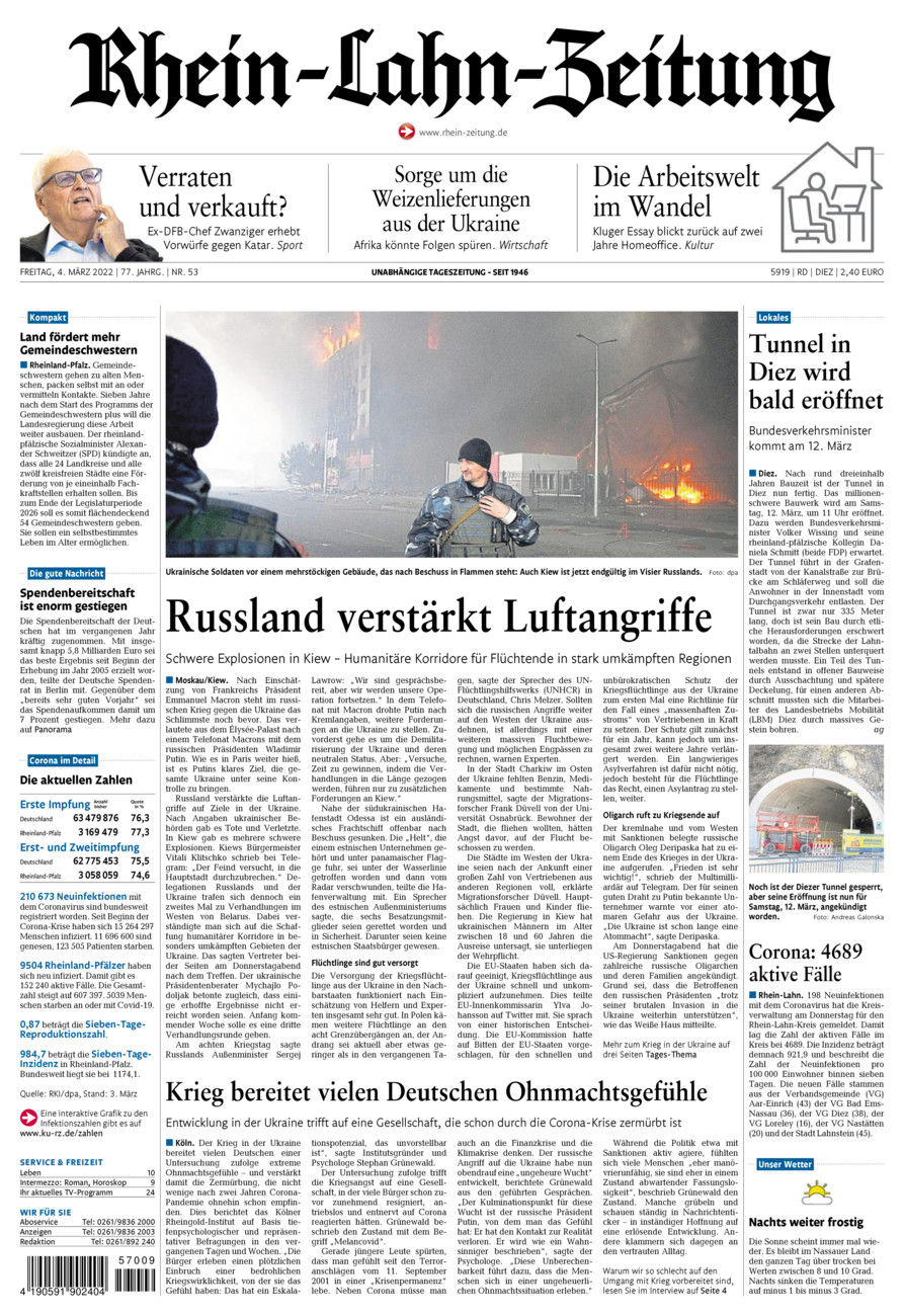 Rhein-Lahn-Zeitung Diez (Archiv) vom Freitag, 04.03.2022