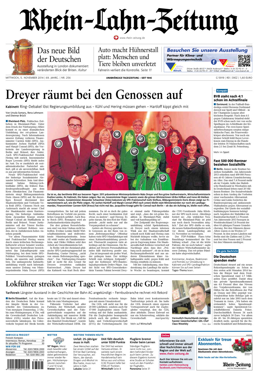 Rhein-Lahn-Zeitung Diez (Archiv) vom Mittwoch, 05.11.2014